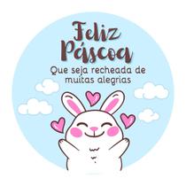 100 Adesivos Comemorativos Feliz Páscoa - 4cm Redondo -