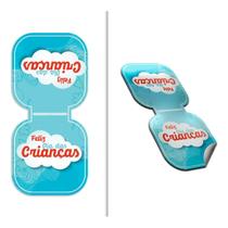 100 Adesivos Fecha Sacola Dia Das Crianças Nuvem 7X3Cm