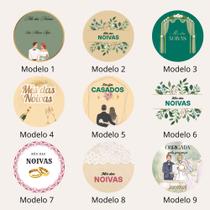 100 Adesivos P/ Casamento Noivinhos -lembrancinhas 3x3 F:147