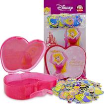100 Adesivos + Porta Adesivos Aurora Bela Adormecida Princesas Disney