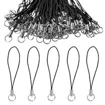 100 Alças de Anel de Telefone com Cordão - Preta