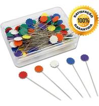 100 Alfinete Cabeça Flor Coloridas Patchwork Costura Aplique 100 Alfinete Cabeça Flor Coloridas Patchwork Costura Aplique