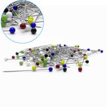 100 Alfinete Cabeca Peq Vidro Extra Fino Patchwork Alinhavar