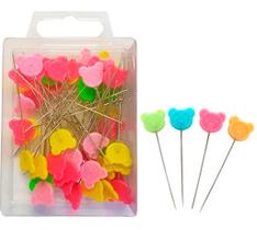 100 Alfinetes Cabeça Ursinho Cores Patchwork Costura Aplique 100 Alfinetes Cabeça Ursinho Cores Patchwork Costura Aplique