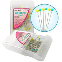 100 alfinetes cabeça vidro inox fino patchwork alinhavar