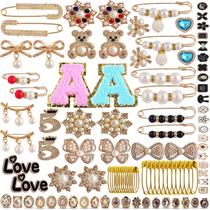 100 Alfinetes de Segurança com Strass Dourado - Charmes para Meias 100 Alfinetes de Segurança com Strass Dourado - Charmes para Meias