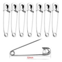 100 Alfinetes Segurança Prata 32mm Costura Artesanato Joias 100 Alfinetes Segurança Prata 32mm Costura Artesanato Joias
