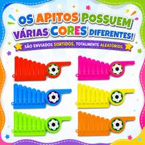 100 Apitos Brinquedo Infantil Festa Lembrancinha Prenda Copa