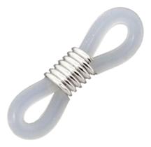 100 Argolas Cordão Corrente Cordinha Óculos Silicone 50 Pares Personalização Transparente Preto