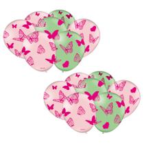 100 Balões 9 Polegadas Jardim das Borboletas Jardim Encantado Festcolor - Inspire sua Festa Loja