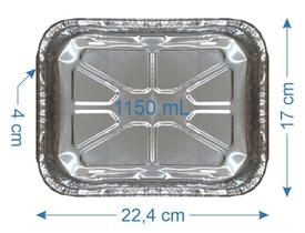 100 Bandeja De Alumínio Marmitex 1150ml com Tampa