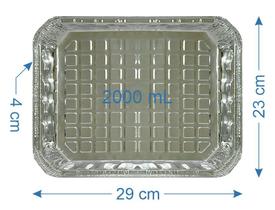 100 Bandeja De Alumínio Marmitex 2000ml com Tampa 100 Bandeja De Alumínio Marmitex 2000ml com Tampa