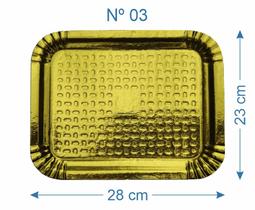 100 Bandeja de Bolo Salgado Laminado Dourado Nº3