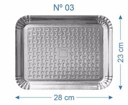 100 Bandeja de Bolo Salgado Laminado Prateado Nº3