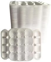 100 Bandeja De Isopor Para 12 Ovos 24X20Cm Branca (100Und)