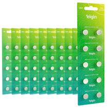 100 Baterias Alcalina Lr44 Elgin Botão 10 Cartelas C/ 10 Uni