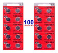 100 Baterias Toshiba Lr44 A76 Ag13 Japao Relógio Brinquedo