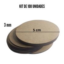 100 Bolachas 5cm - Mdf Cru 3mm -aplique/tag 100 Bolachas 5cm - Mdf Cru 3mm -aplique/tag