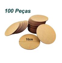 100 Bolachas Porta Copo De Madeira Mdf 10 x 10 cm Corte A Laser