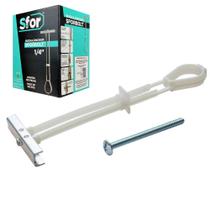 100 Buchas 1/4 para Gesso Drywall Bloco com Parafuso e Arruela Sforbolt Alta Fixação