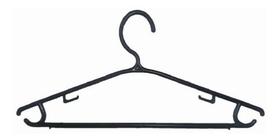 100 Cabides Cavado Plástico Preto Adulto 8 mm - 40 cm