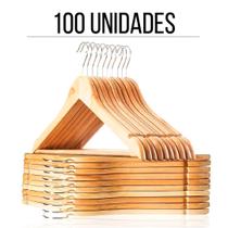 100 Cabides De Madeira No Atacado Adulto Cabide de Roupa Envernizado