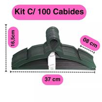 100 Cabides Pretos Kit Econômico Reforçado Slim para Organização de Guarda-Roupa e Closet