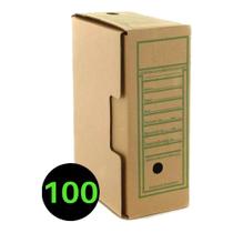 100 Caixa Organizadora Arquivo Morto Kraft Papelão Oficio - T10OFFICE