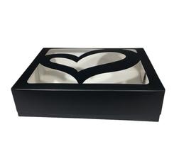 100 Caixas Coração Para 16 Brigadeiro Visor Bombom Trufas