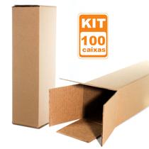 100 Caixas de Papelão para embalagem 11X11X40 Tubo Garrafa - U-pack