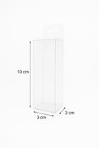 100 Caixas expositora 3x3x10cm acetato transparente cristal 0,21mm 100 Caixas expositora 3x3x10cm acetato transparente cristal 0,21mm