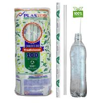 100 Canudos Biodegradável Garrafa Transparente 24Cm Refri 100 Canudos Biodegradável Garrafa Transparente 24Cm Refri