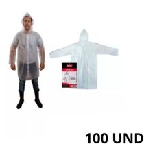 100 Capa Chuva Descartável Transparente Unissex 100 Capa Chuva Descartável Transparente Unissex