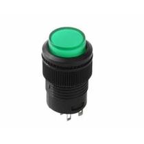 100 Chaves Botão Com Trava Sem Neon 2t R16-503a Verde