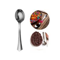 100 Colheres Sobremesa 14cm Descartáveis de Luxo em Plástico Prata 100 Colheres Sobremesa 14cm Descartáveis de Luxo em Plástico Prata