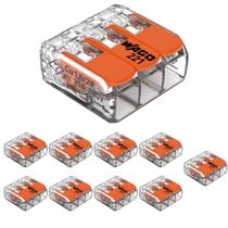 100 Conectores Emenda Cabo Alavanca 4mm 2p - Wago 221-413