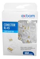 100 Conectores RJ45 Cate Exbom na Caixa