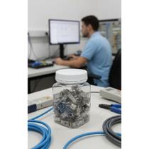 100 Conectores RJ45 EZ Crimp Cat5e Blindado Rede 100 Conectores RJ45 EZ Crimp Cat5e Blindado Rede