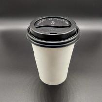 100 Copos de Papel Biodegradável para Café com Tampa - bebida quente e fria - Copos Bolha