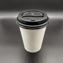 100 Copos de Papel Biodegradável para Café com Tampa - bebida quente e fria 100 Copos de Papel Biodegradável para Café com Tampa - bebida quente e fria
