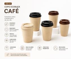 100 Copos Ecológicos Bucks Café 250ml Personalizados Plástico Flexível,Festas,Eventos,