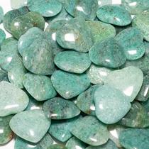 100 Corações VERDE de Pedra Quartzo Para Montagem de Pingente em Atacado - 25 x 23 MM