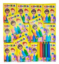 100 Cxs Giz De Cera Pequeno 5 Cores 5 Cm para Festas Aniversario Lembrancinha Prenda