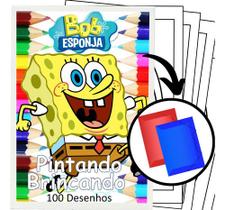 100 Desenhos Bob Esponja Para Colorir E Pintar 100 Folhas Avulsas A4! 1 Desenho Por Folha!