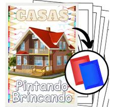 100 Desenhos Casas Para Colorir E Pintar - 100 Folhas Avulsas A4! 1 Desenho Por Folha!