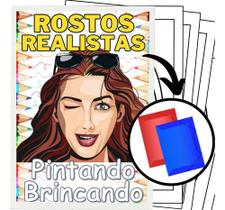 100 Desenhos De Rostos Realistas Para Colorir E Pintar - 100 Folhas Avulsas A4! 1 Desenho Por Folha!