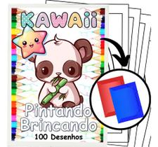 100 Desenhos Kawaii Fofinhos Para Colorir 50 Folhas Avulsas