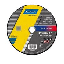 100 Discos de Corte 07x1/16 Standard Norton 180mm Aço Inox