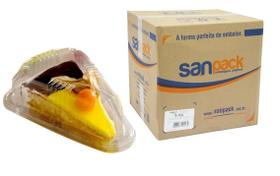 100 Embalagem Pra Fatia Torta Triangular Sanpack S-630 (1Cx)