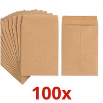 100 Envelopes A5 Saco Kraft Pardo Metade do A4 16x22mm 80g